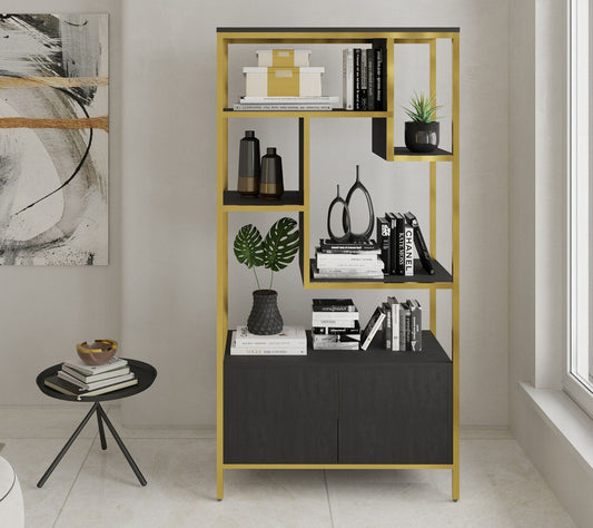 Techni Mobili 5-Shelve Storage Rack with Door C abinet