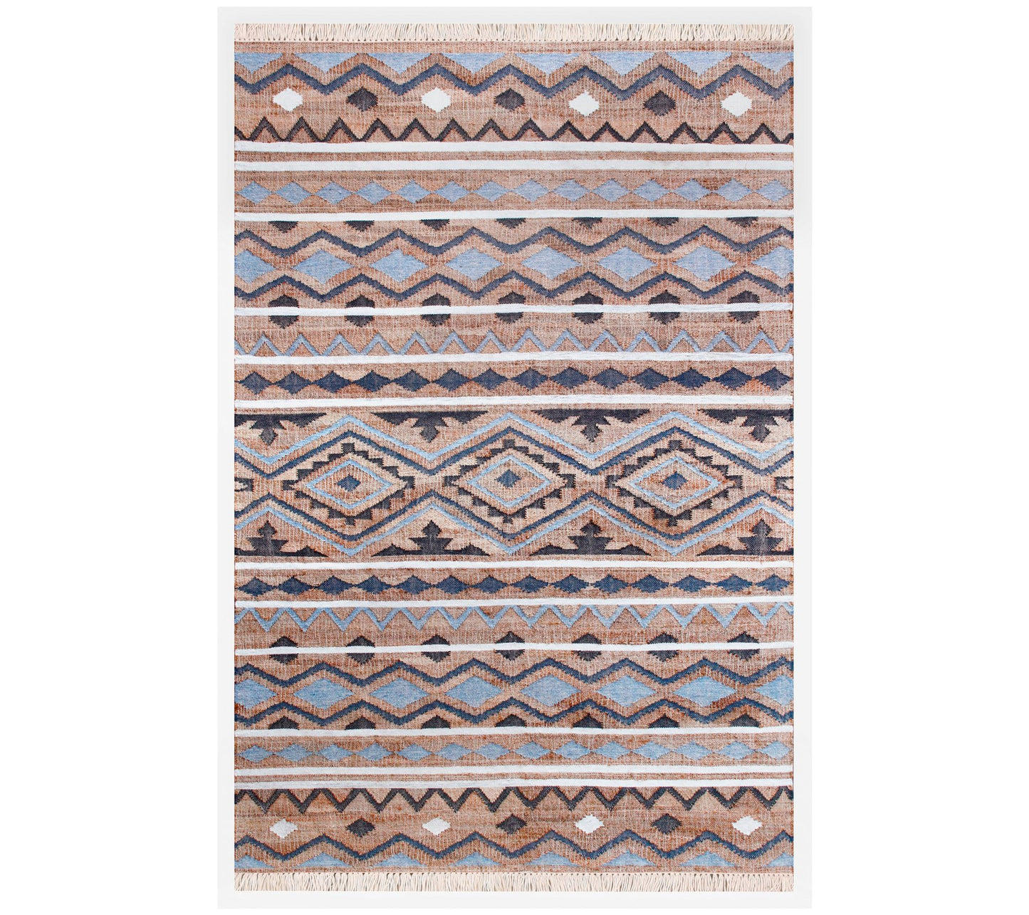 Ox Bay Coastal Handwoven 4'x6' Jute and Cotton Dhurrie Rug