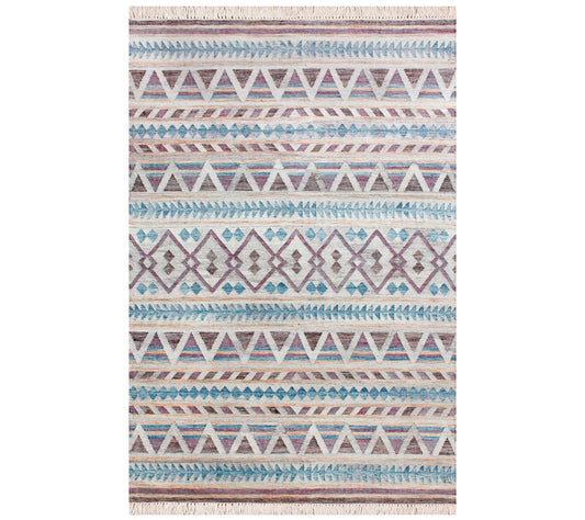 Ox Bay Diamond Handwoven 4' x 6' Jute and Cotton Dhurrie Rug