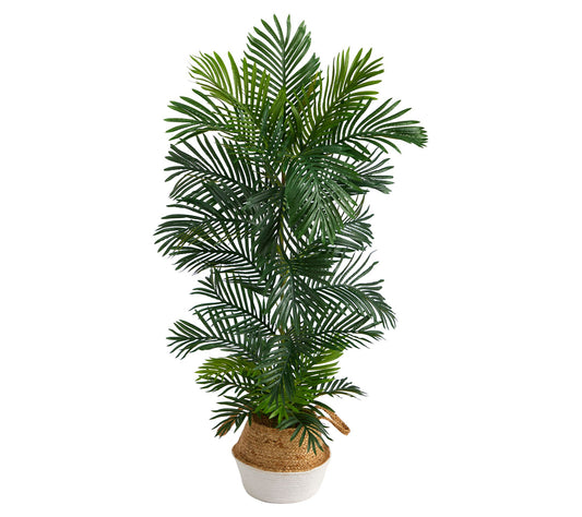 Nearly Natural 5' Areca Artificial Palm Tree in Woven Planter