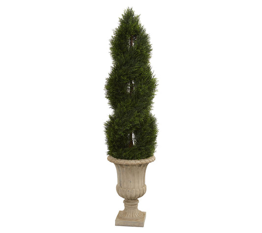 Nearly Natural 5' Pond Cypress Spiral Topiary Indoor/Outdoor