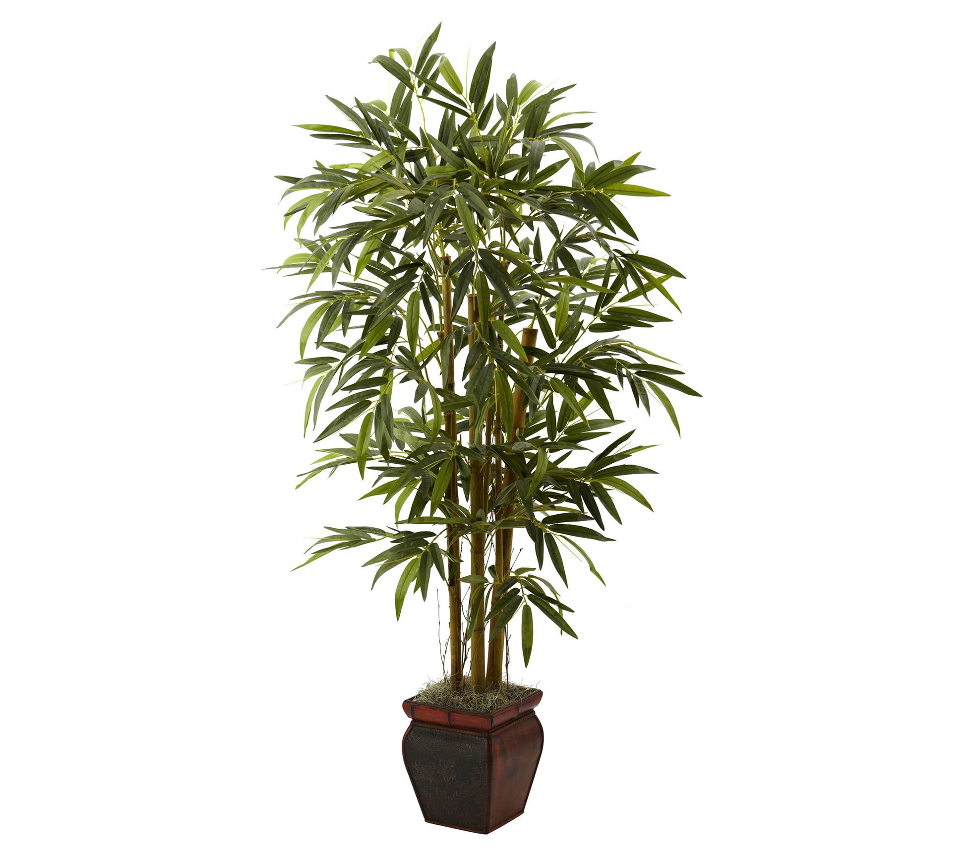 Nearly Natural 5.5' Bamboo w/Decorative Planter