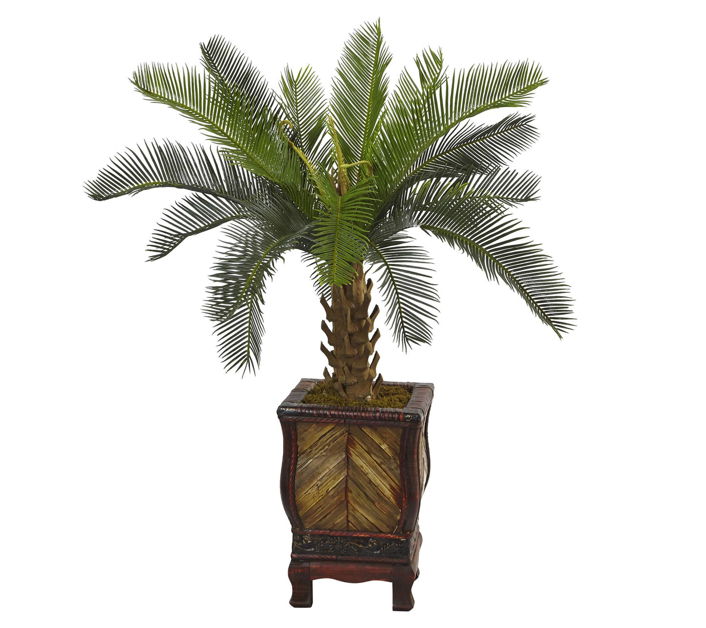 Nearly Natural 3' Cycas Tree in Wood Planter