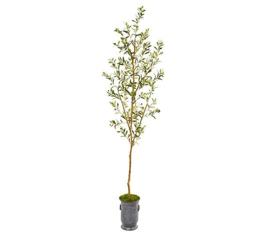 Nearly Natural 7.5' Olive Tree in Decorative Planter