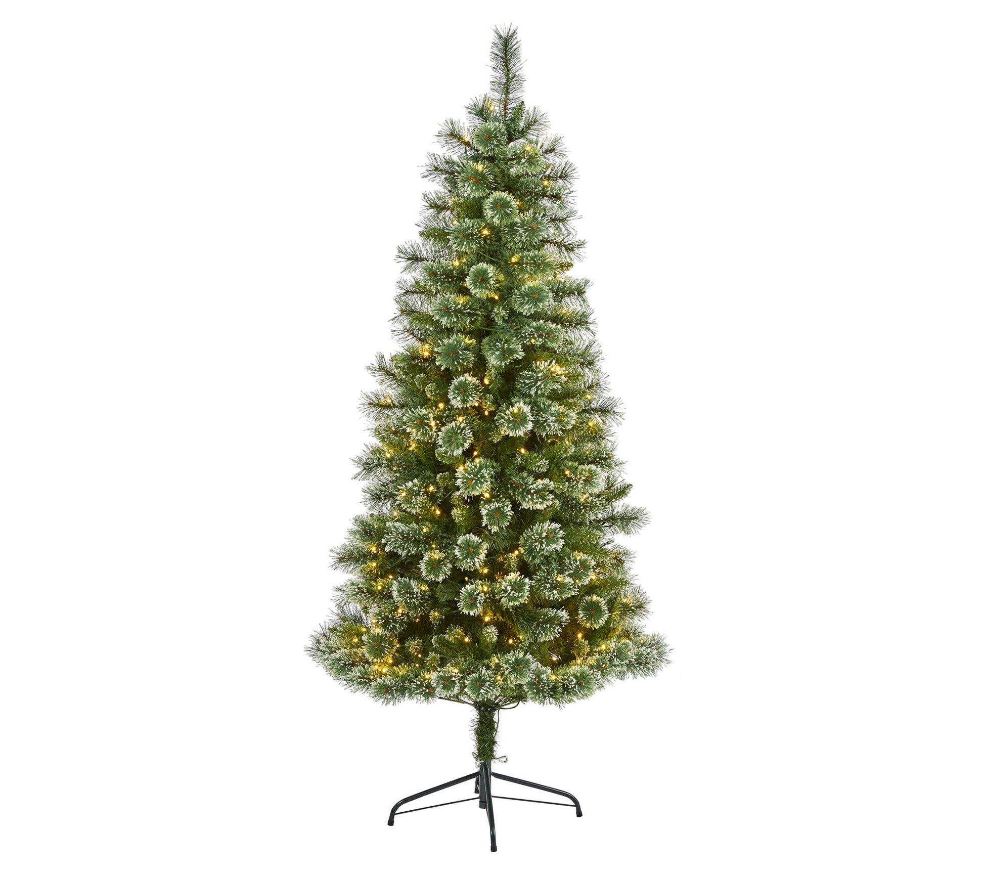 Nearly Natural 6' Wisconsin Slim Snow Tip Pine Tree w/300 LED