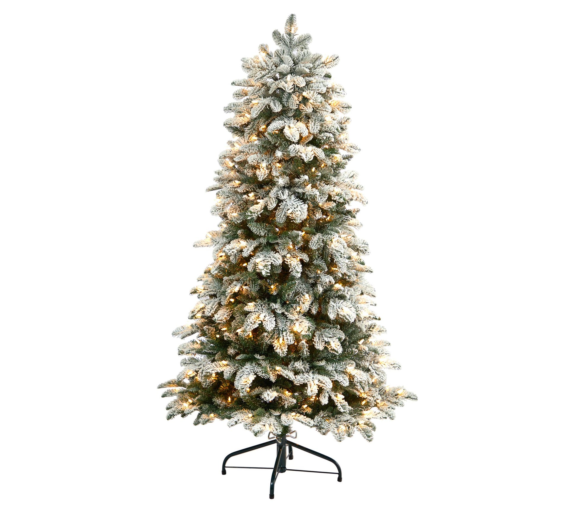 Nearly Natural 5' Flocked Christmas Tree w/350arm White LEDs