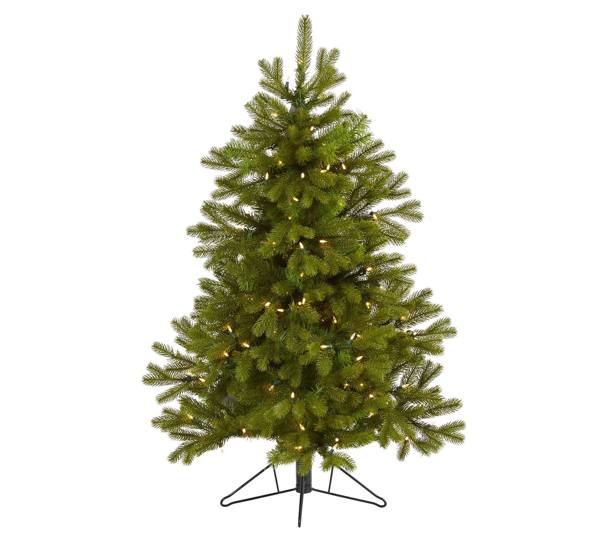Nearly Natural 4' Cambridge Spruce Flat Back Tree w/100 LED
