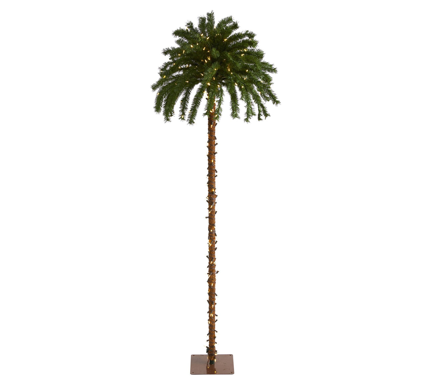 Nearly Natural 7' Palm Tree w/300 Clear LED