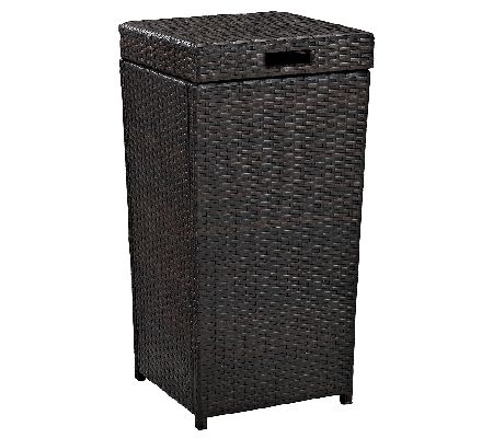 Crosley Palm Harbor Outdoor Wicker Trash Bin