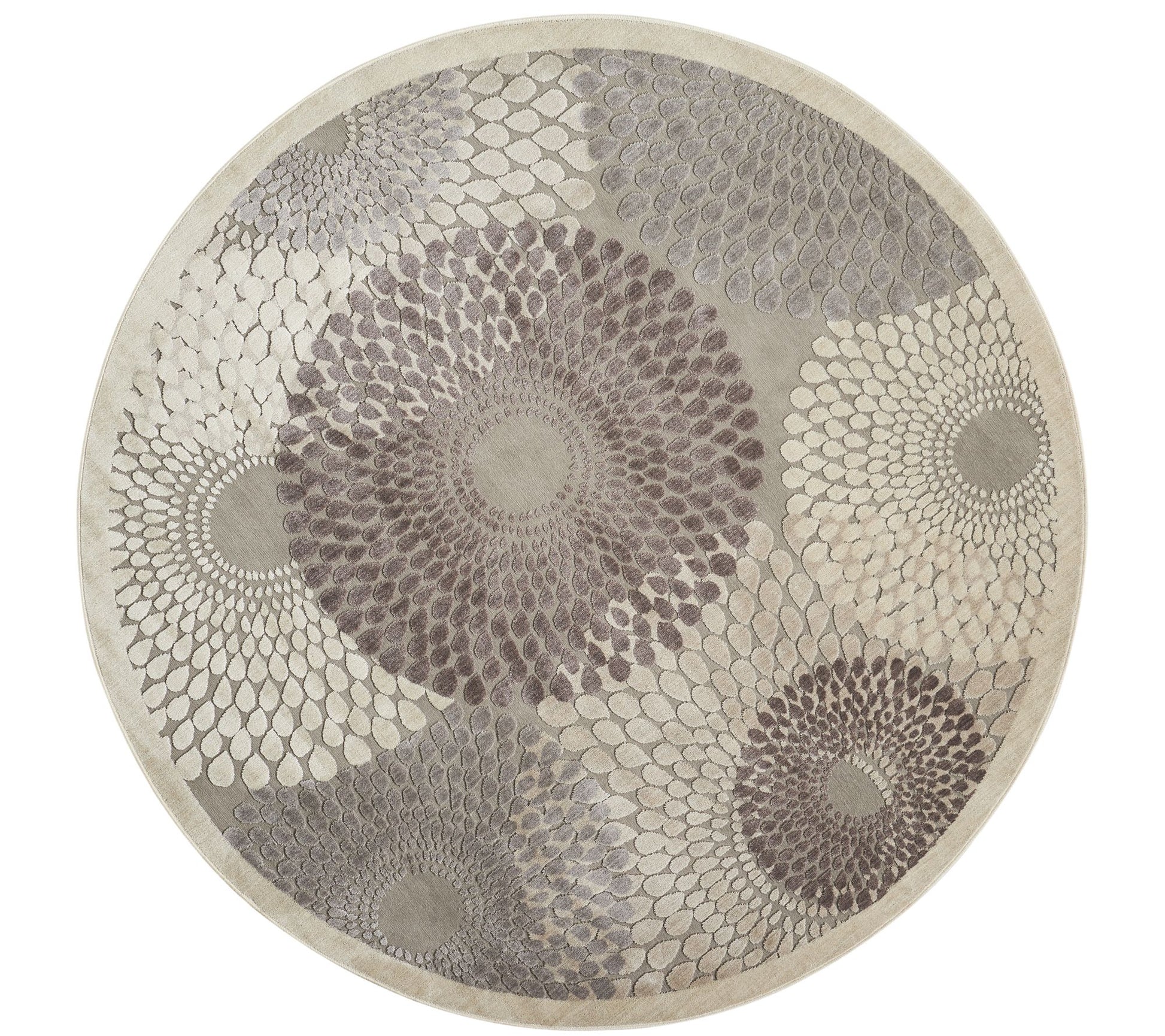 Nourison Graphic Illusions Grey 7'9" Round AreaRug