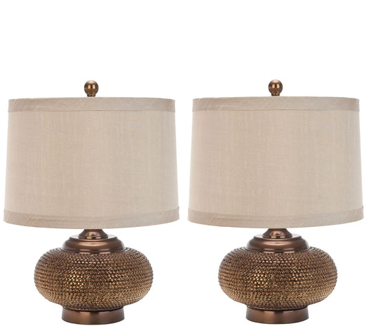 Safavieh Set of 2 Alexis Gold Beaded Table Lamps