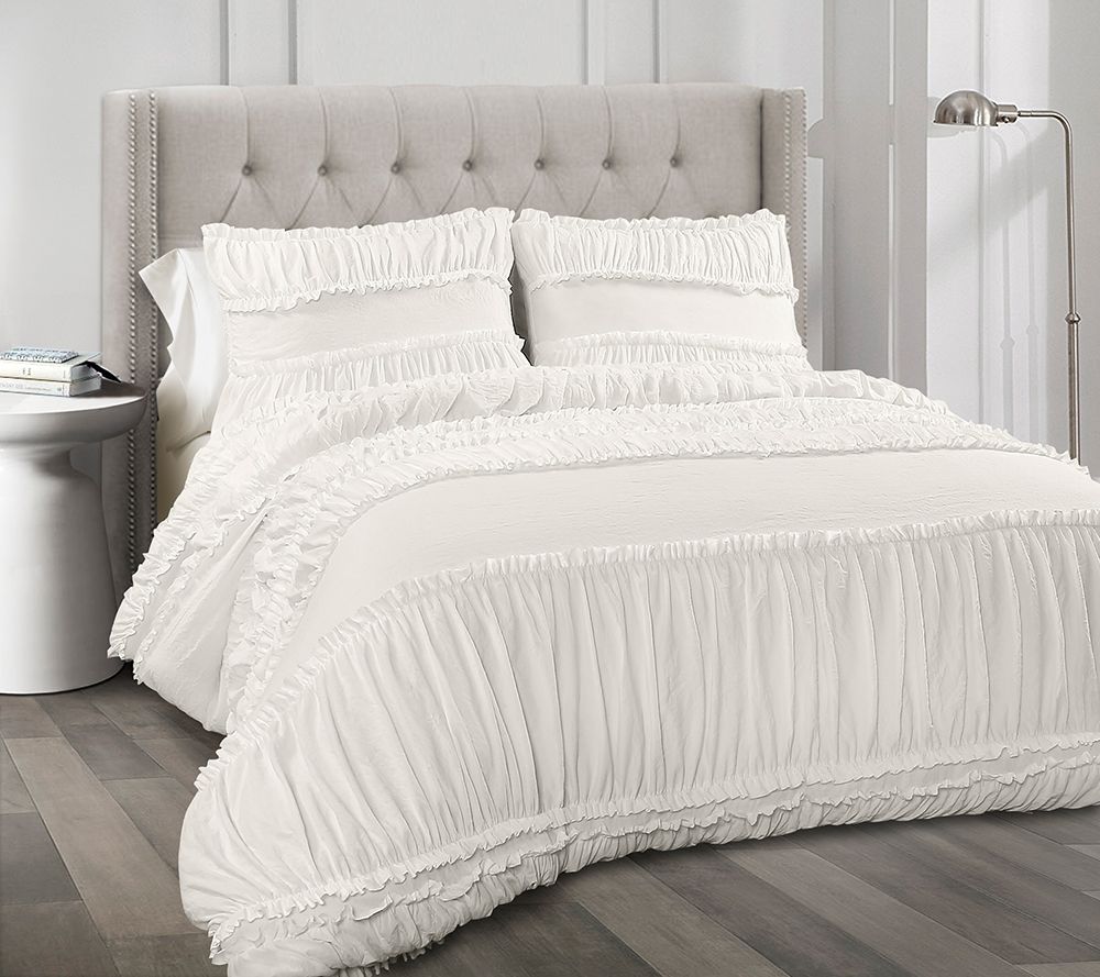 Nova Ruffle 3-Piece King Comforter Set by LushDecor