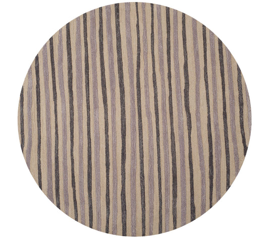 Martha Stewart Hand Drawn Stripe 6' x 6' Roundug