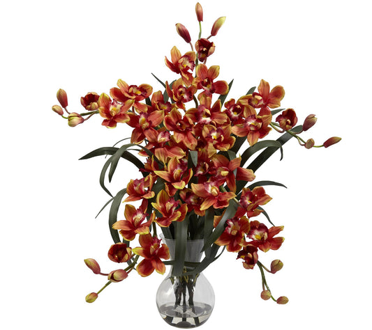 Large Cymbidium Silk Flower Arrangement by Nearly Natural
