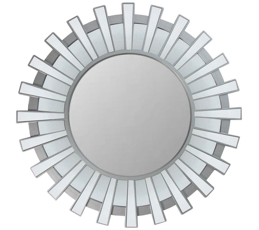 Northlight Sunburst Silver Decorative Round Wall Mirror