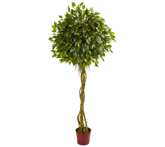 6' Ficus Artificial Topiary Tree by Nearly Natural