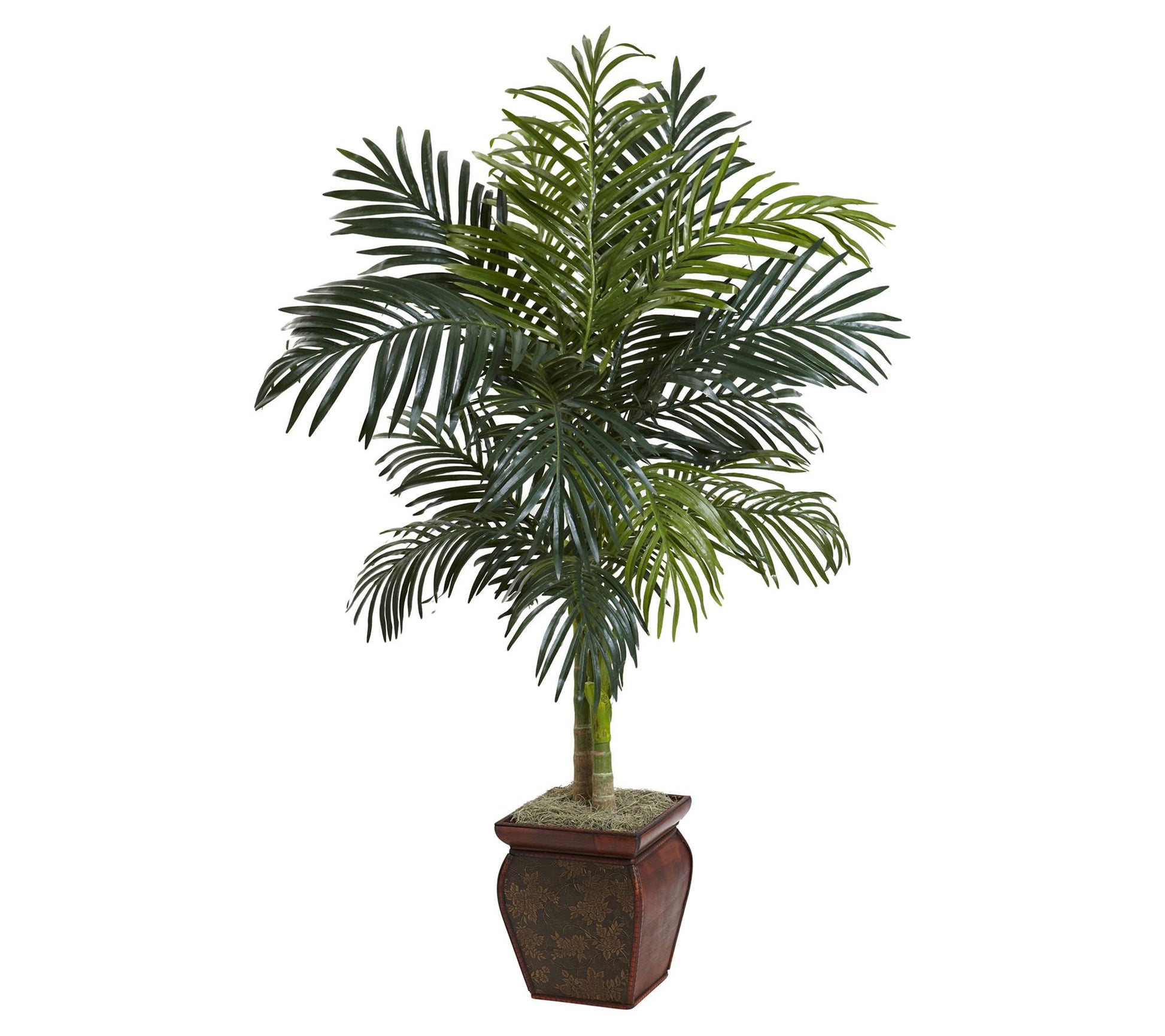 4.5' Golden Cane Palm in Decorative Vase by Nearly Natural