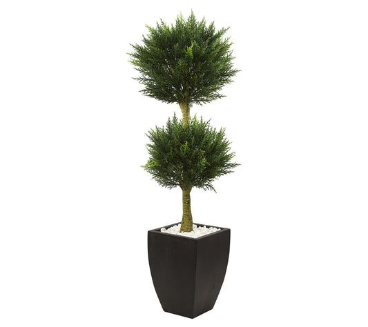 4.5' Cypress Topiary with Planter by Nearly Natural