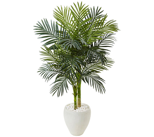 4.5' Golden Cane Palm Tree in Planter by NearlyNatural