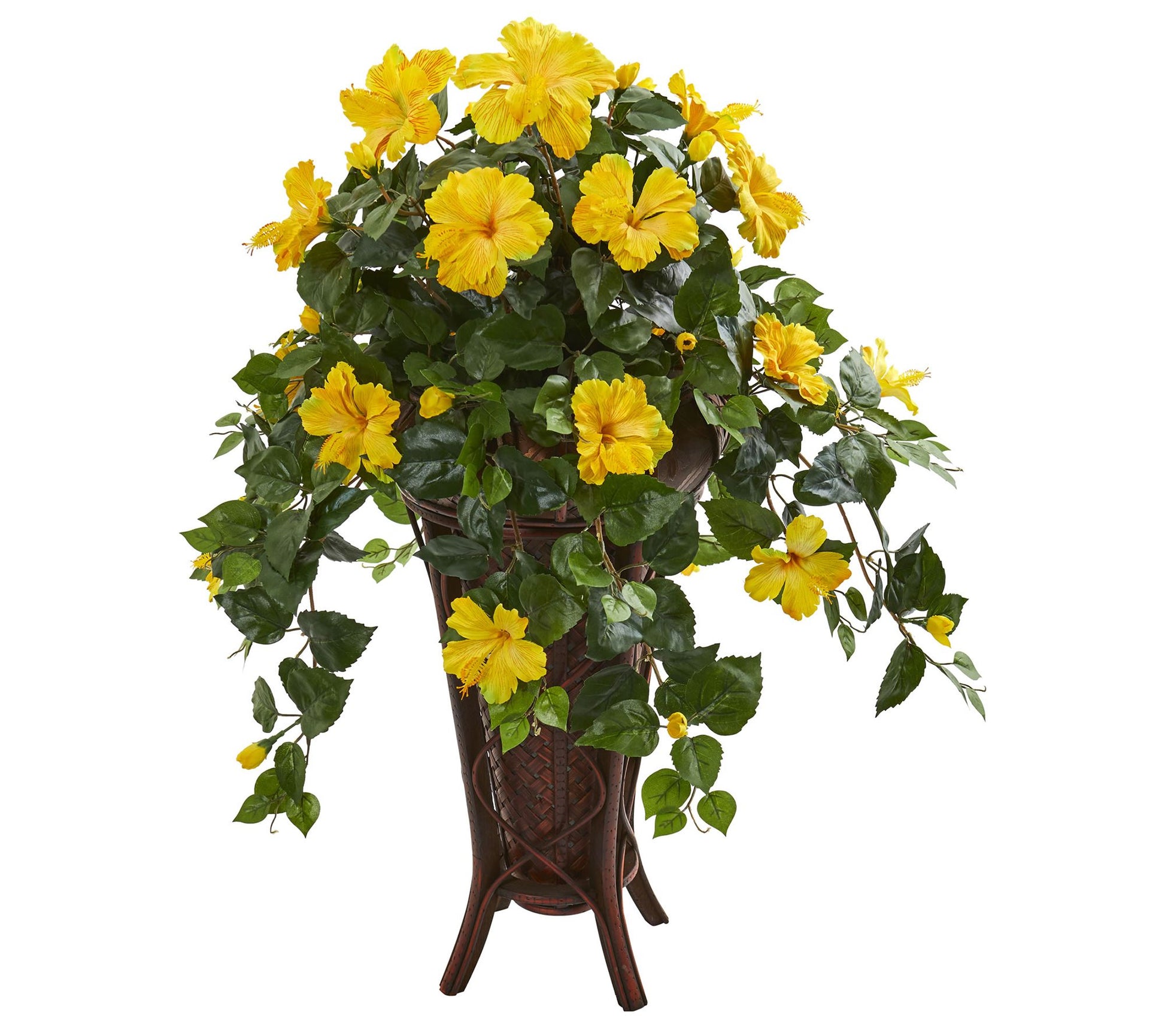 Hibiscus Artificial Plant in Stand Planter by Nearly Natural