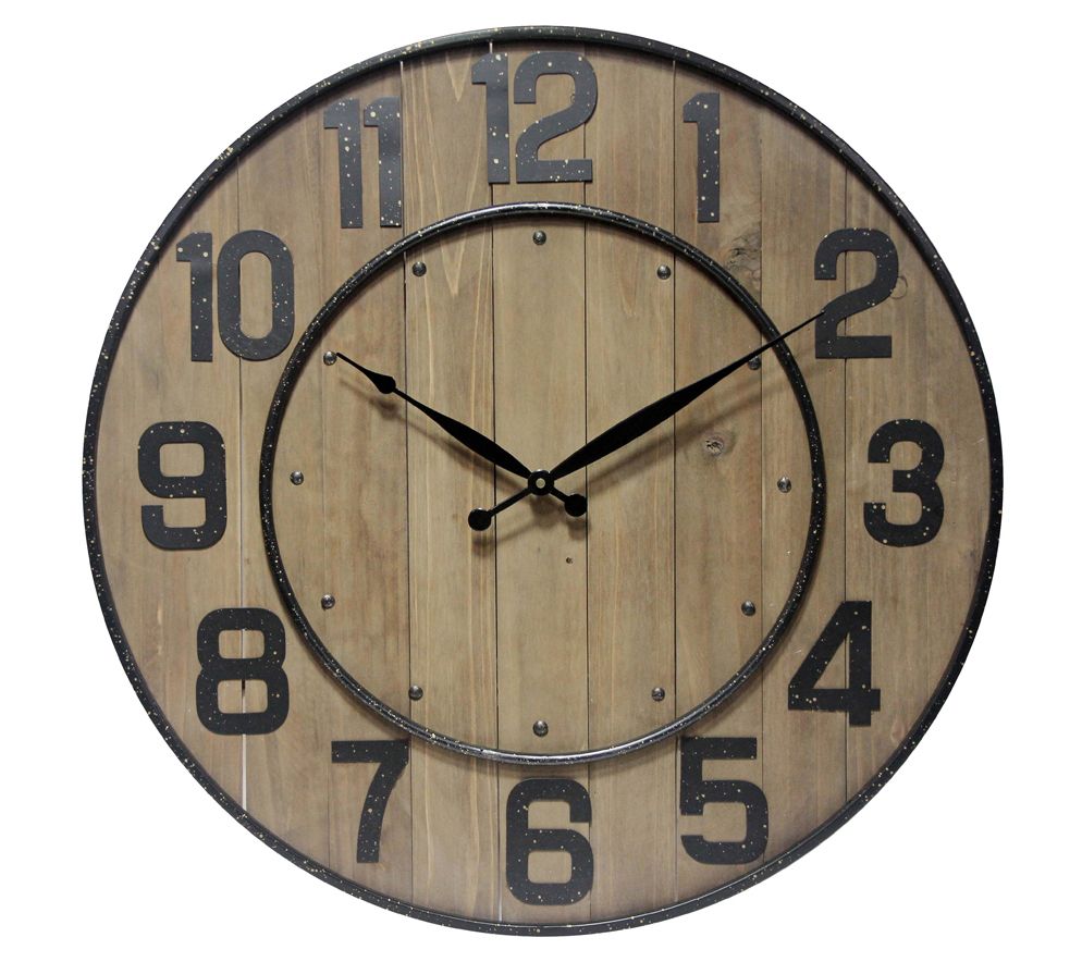 Infinity Instruments Wine Barrel 23" Wooden Large Clock