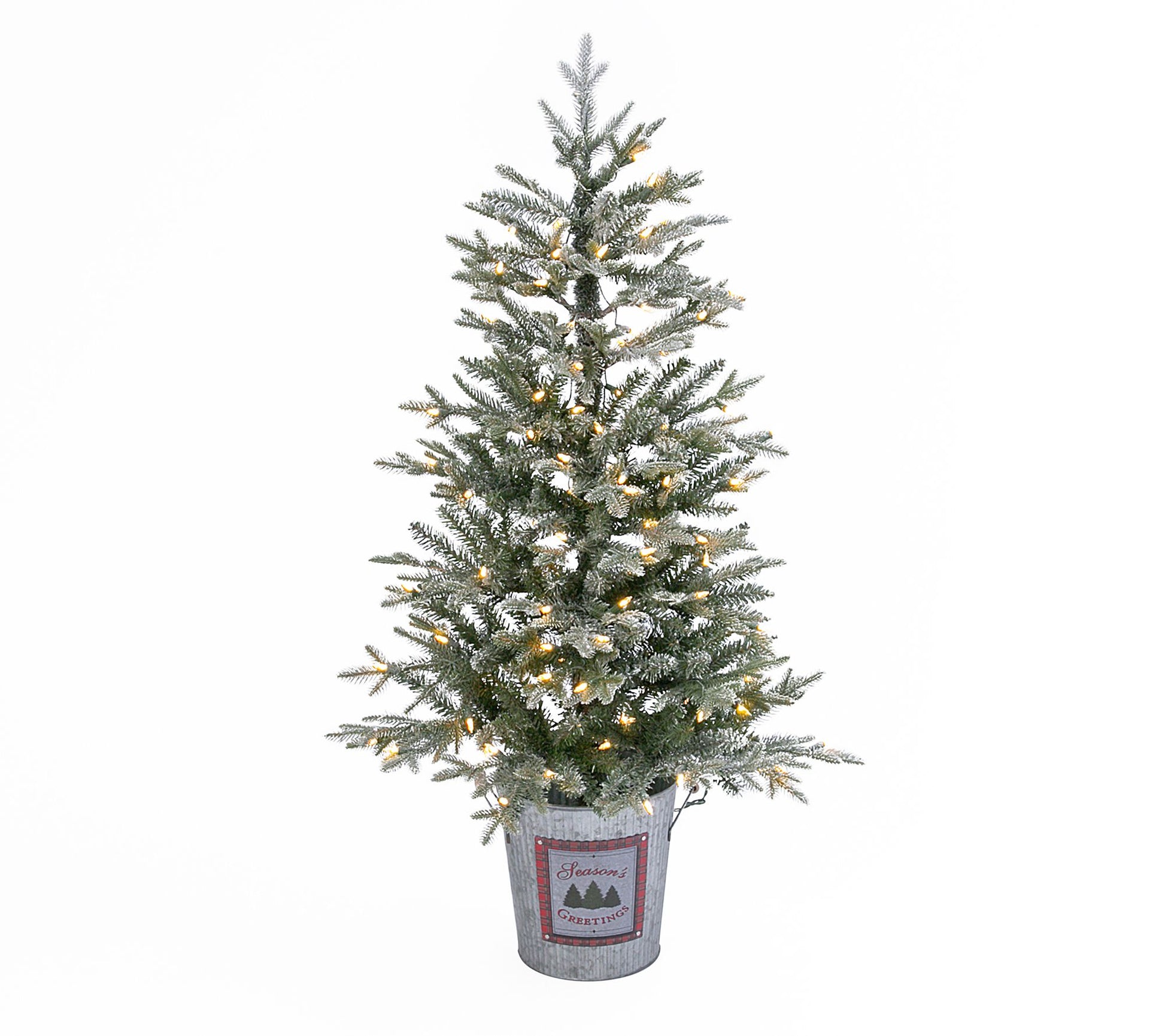 4'H Electric Lightly Flocked Half Tree in HalfBucket