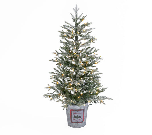 4'H Electric Lightly Flocked Half Tree in HalfBucket