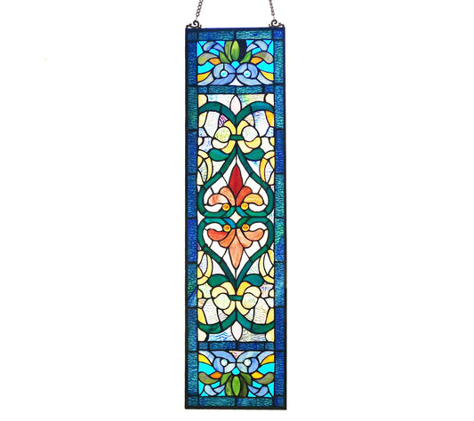 River of Goods 36"H Victorian Stained Glass Window Panel