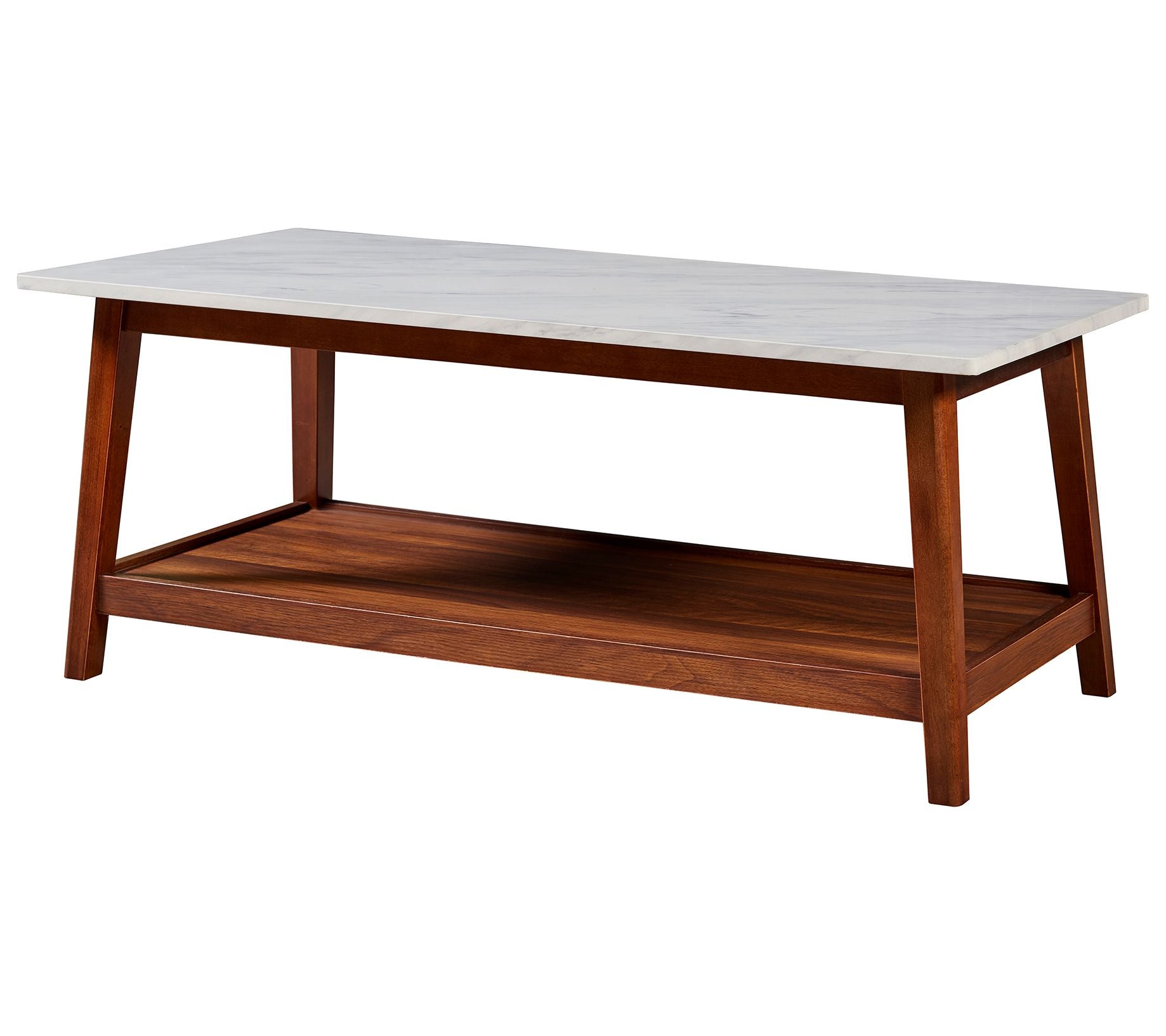Teamson Home - Kingston Coffee Table - FauxMarble/ Walnut