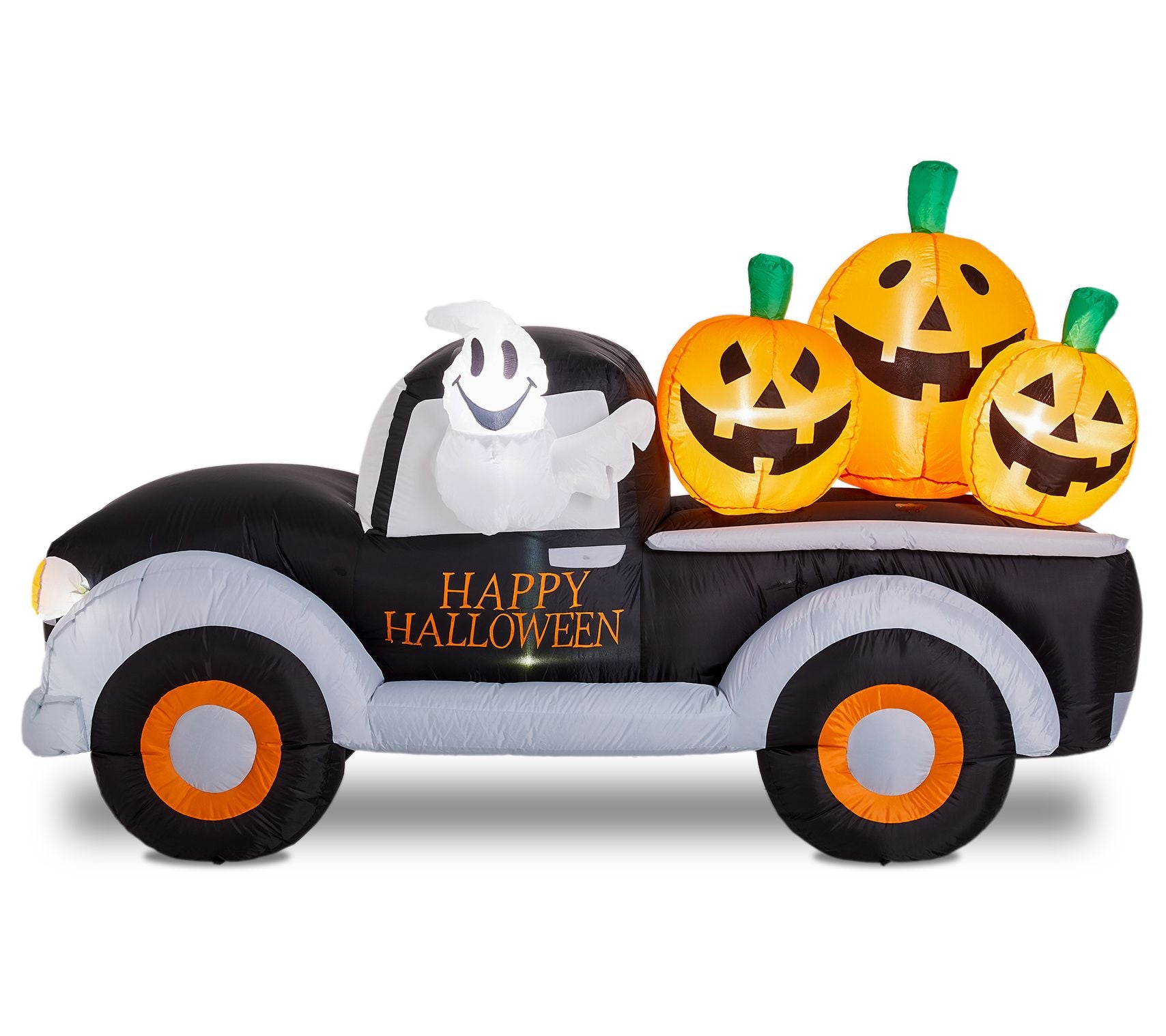 Glitzhome LED Truck-Hauling Pumpkins Lawn Inflatable