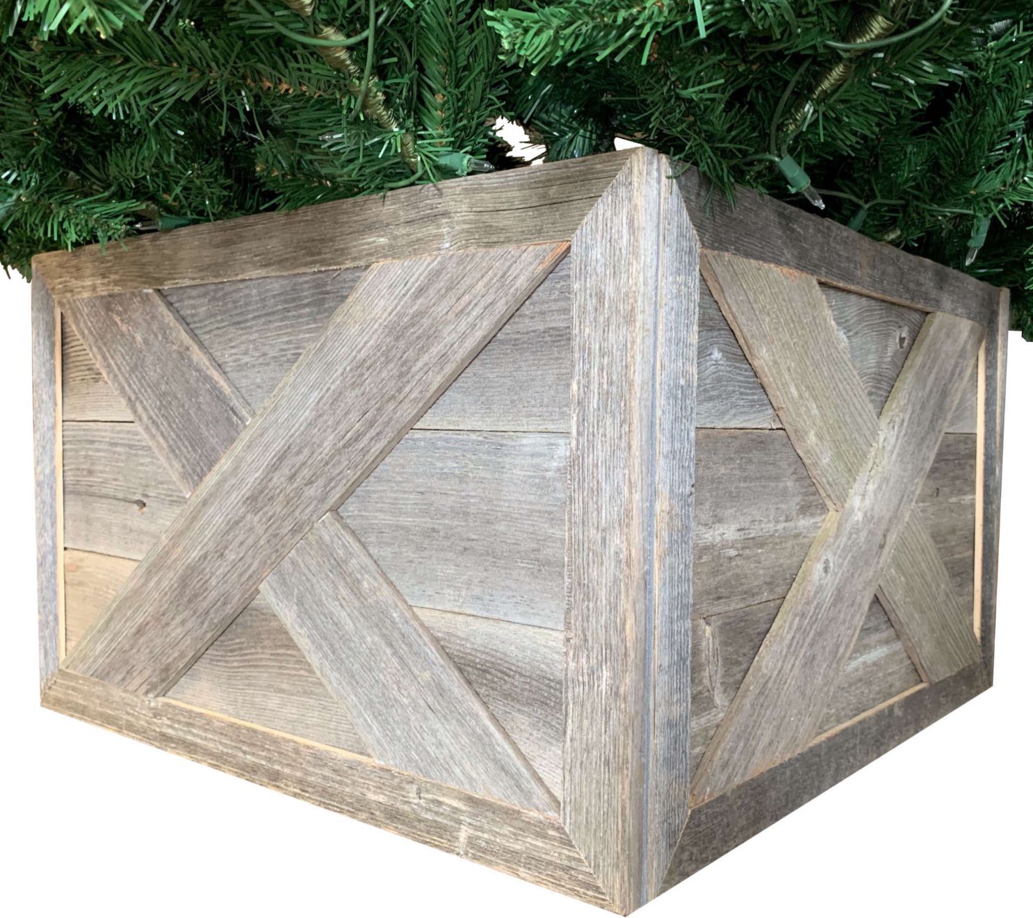 HomeRoots 23" Thick Weathered Christmas Tree Collar