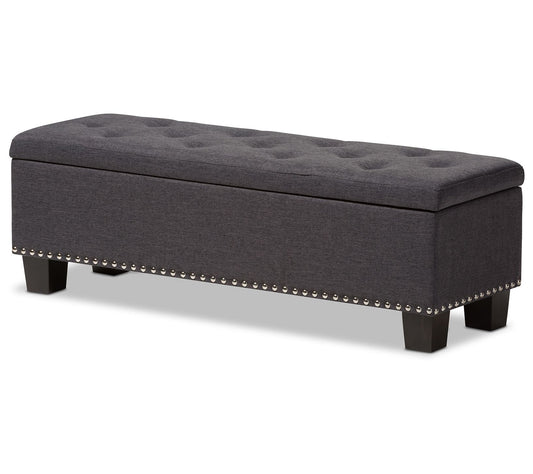 Baxton Studio Hannah Modern Upholstered Storage Ottoman