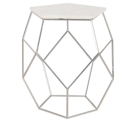 Safavieh Modern Pentagon Marble Top Side Table