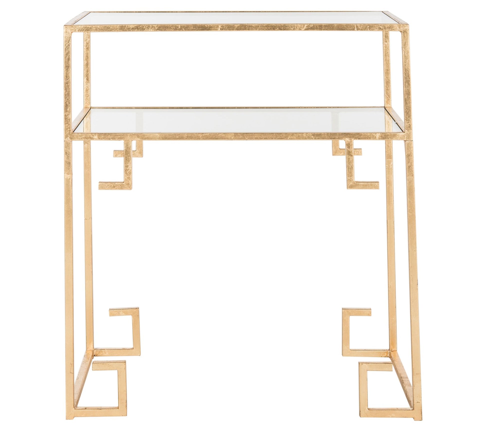 Safavieh Berdine Glass Top Greek Key Table
