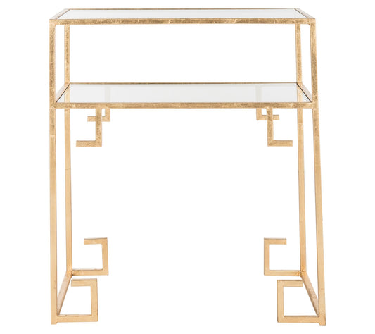 Safavieh Berdine Glass Top Greek Key Table