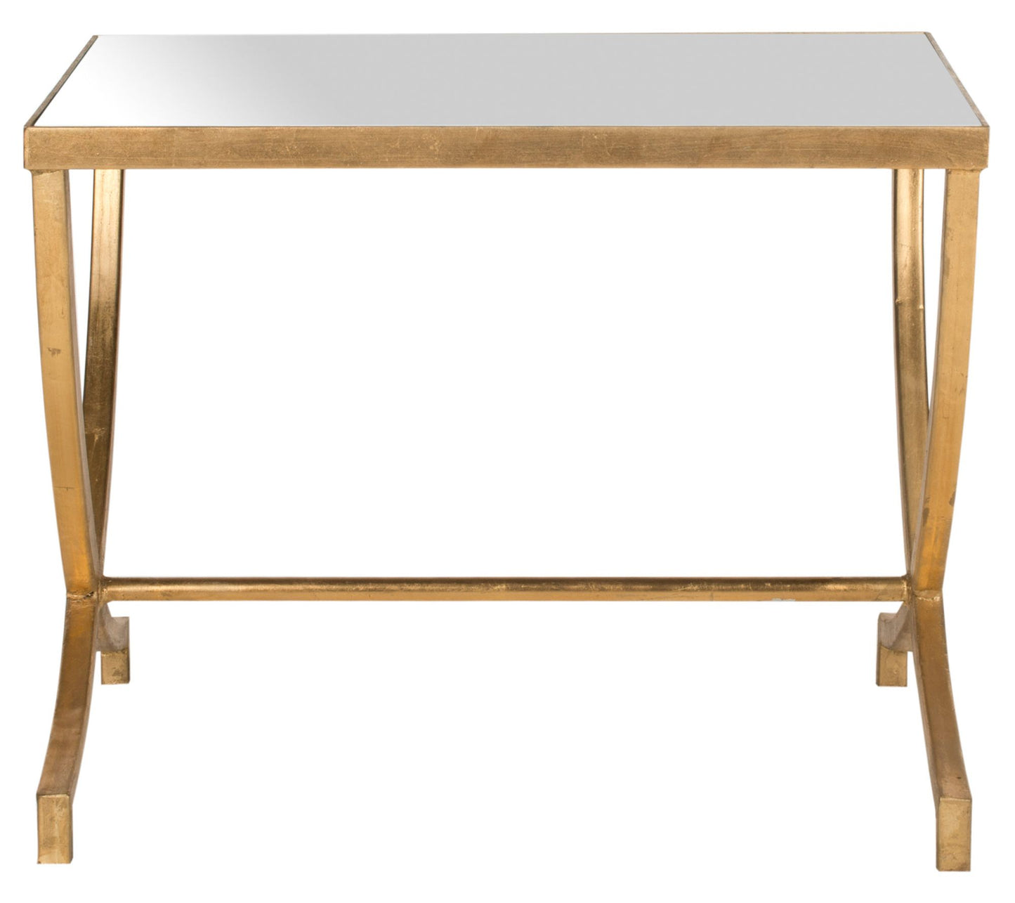 Safavieh Maureen Glass Top Gold Leaf Accent Table