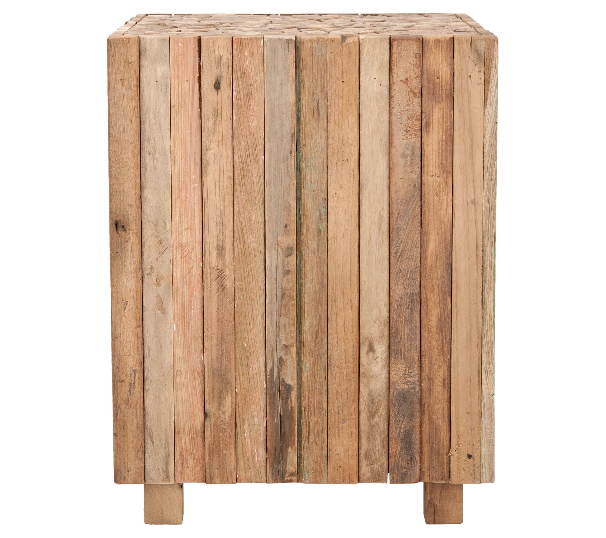 Safavieh Richmond Rustic Wood Block Round Square End Table
