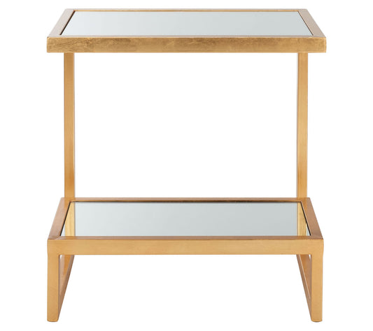 Safavieh Kennedy Mirror Top Gold Accent Table