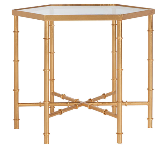 Safavieh Kerri Gold Leaf Mirror Top Accent Table