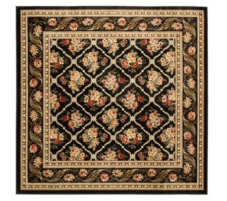 Lyndhurst Floral Lattice Power Loomed 6'7" x 6'7" Square Rug