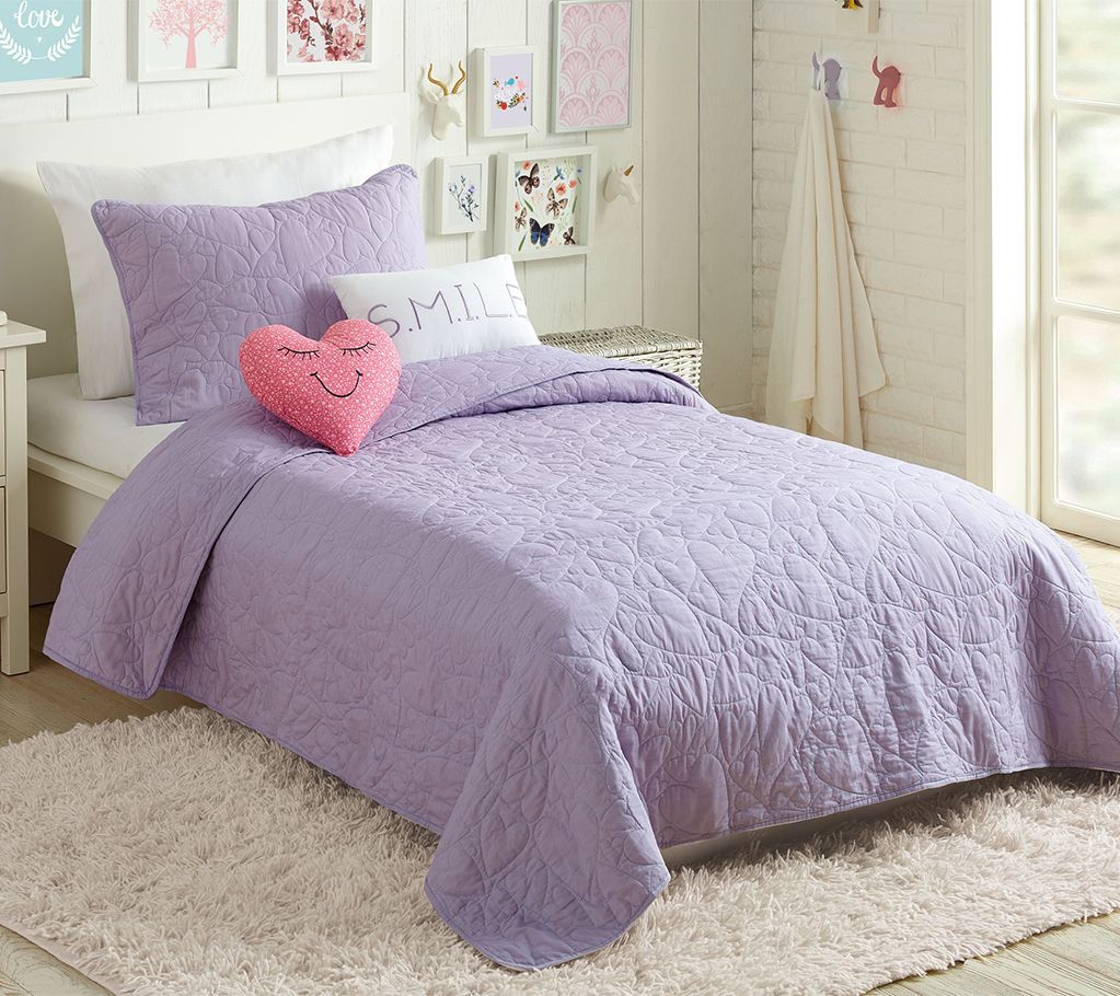 Urban Playground Heart Twin Quilt Set - 4-Piece