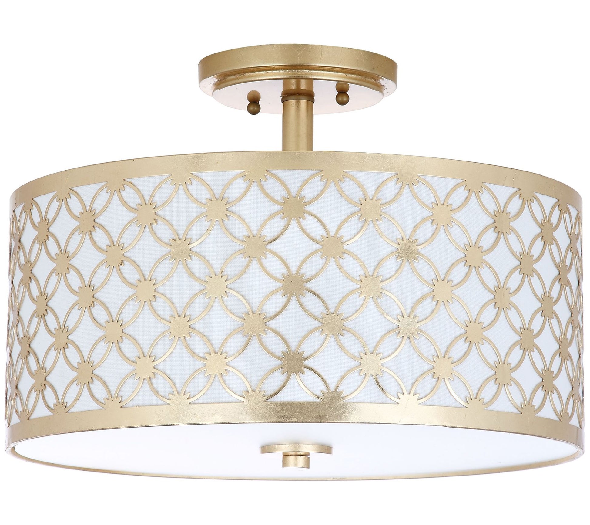 Hutch Three-Light 16" Dia Gold Flush Mount by Safavieh