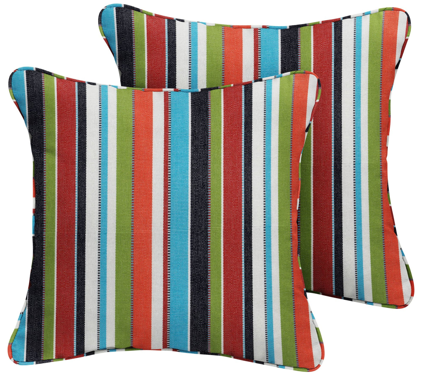 Set of 2 Indoor/Outdoor Sunbrella Multi StripeSquare Pillows