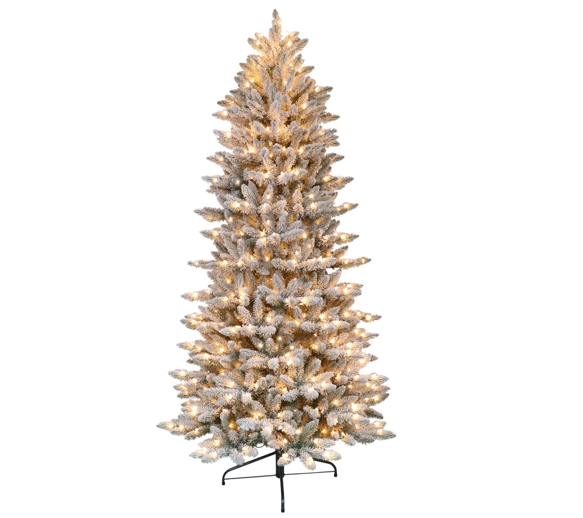 Puleo International 4.5' Prelit Slim Flocked Franklin Fir Tree