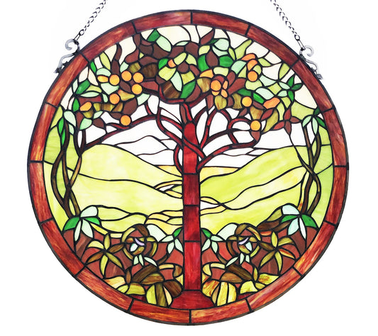 River of Goods 24"H Tree of Life Stained Glass Window Panel