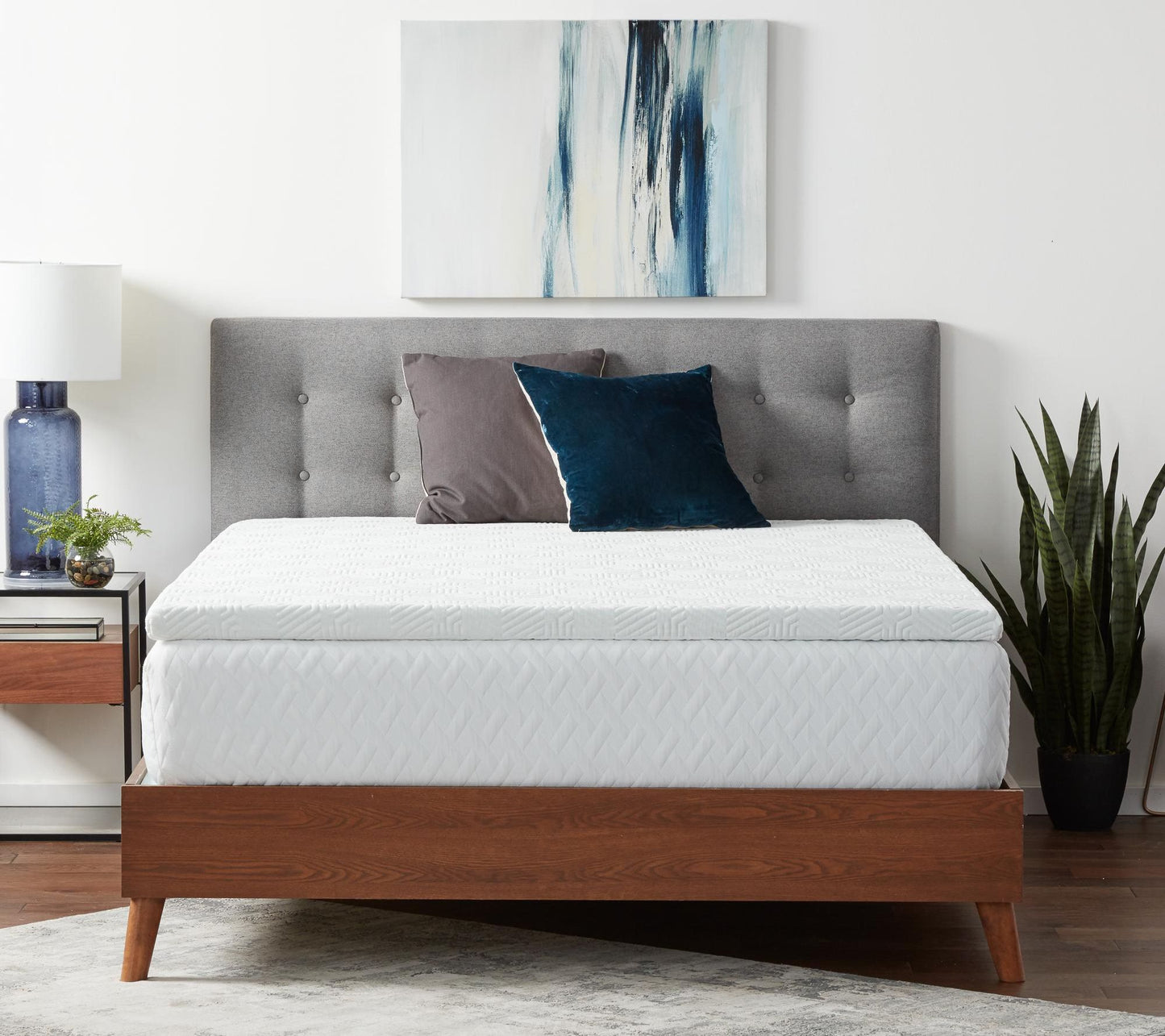 Lucid Comfort Collection 2" Gel  Topper with Cover, Queen