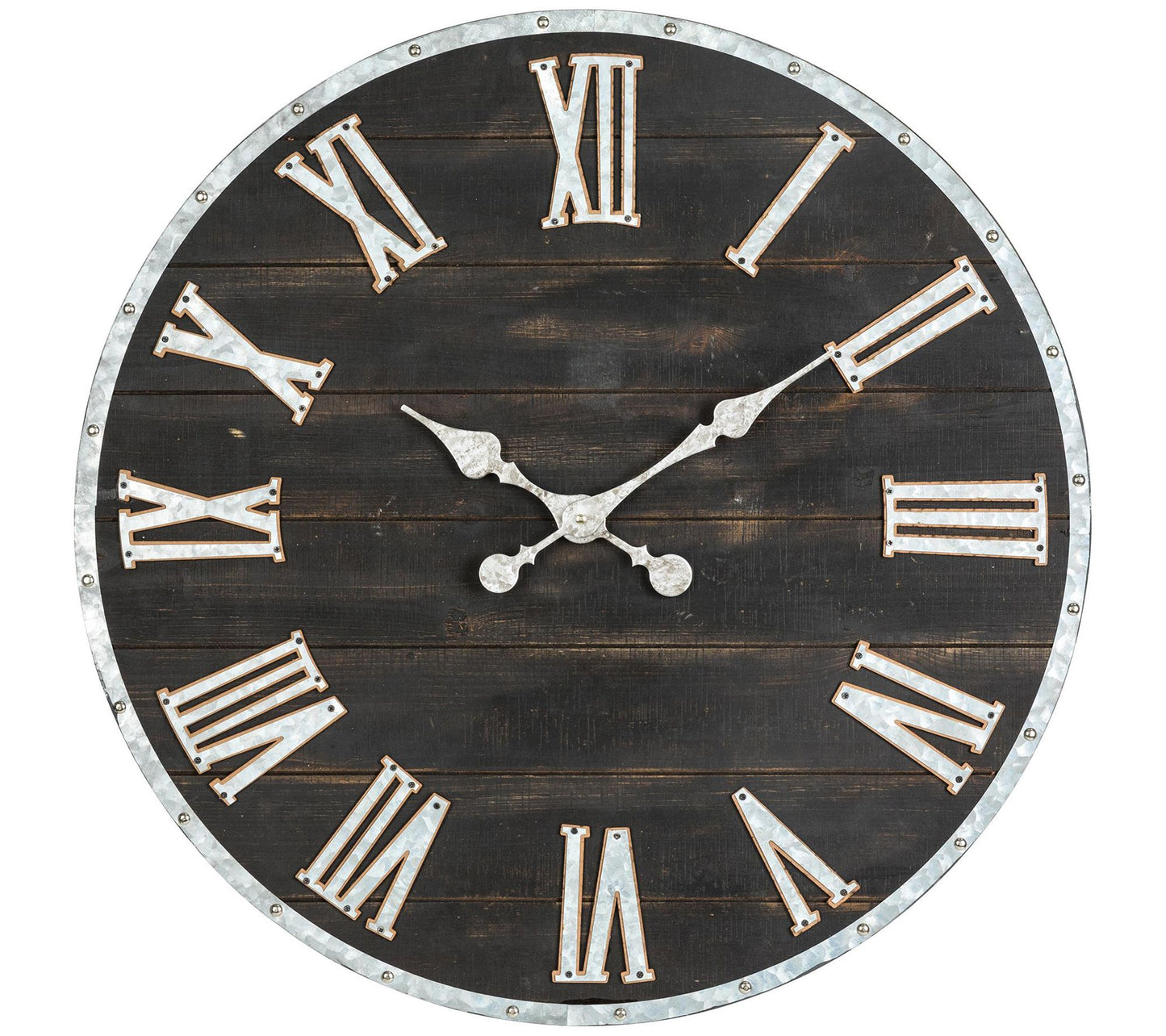 Glitzhome Industrial Farmhouse with Rivot Accents Wall Clock