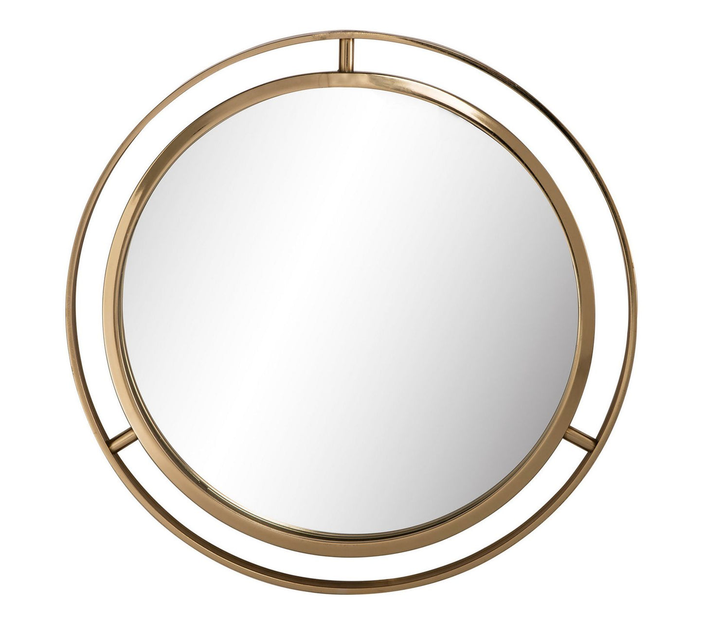 Glitzhome Deluxe Metalic Modern Fusion Round Mirror
