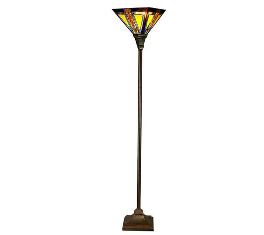 River of Goods 70"H Stained Glass Mission Style Torchiere