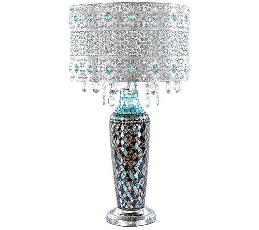 River of Goods 24.25"H Beaded Table Lamp with Mosaic Base